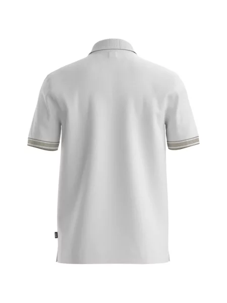 Tricou polo Boss cu dungi alb