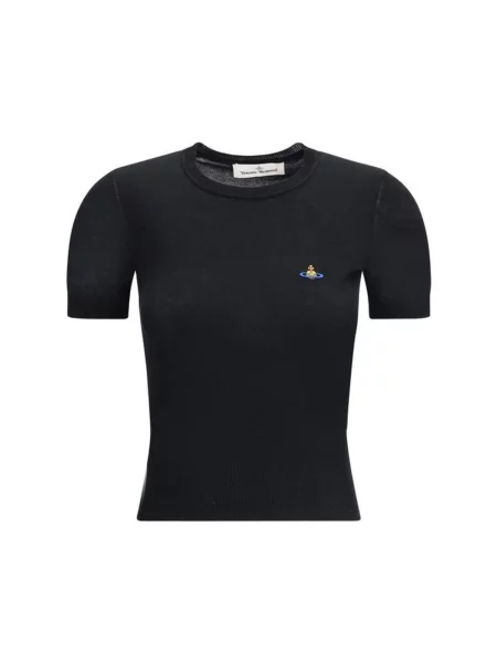 Dzianinowa koszulka Vivienne Westwood z logo czarna