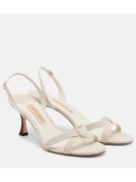 Sandale Jimmy Choo din canvas alb