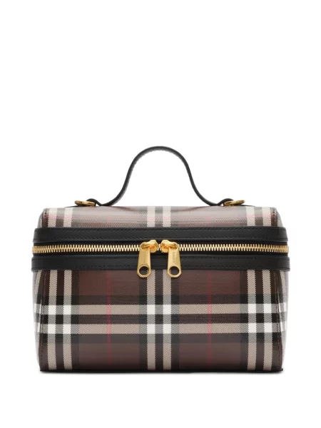 Geantă Burberry în carouri maro