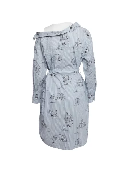 Rochie tip cămașă Maje cu imagine din poplin alb