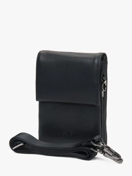 Кожаная сумка через плечо Estro черная