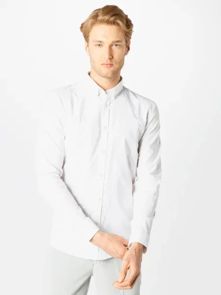 Lindbergh camasa barbati cu guler button-down slim alb