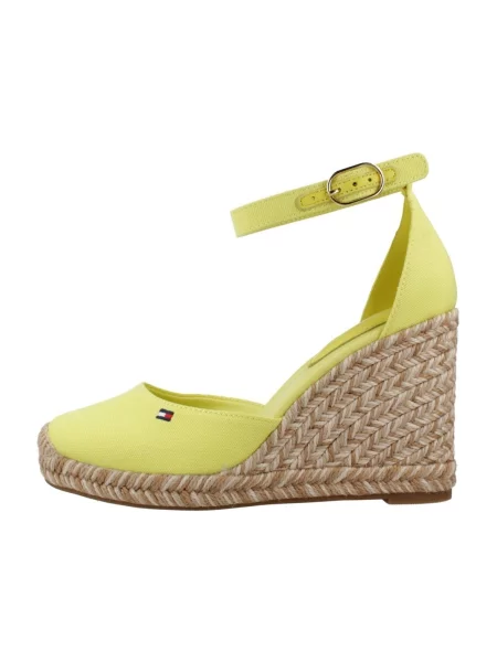 Espadrile Tommy Hilfiger Flag High Wedge Espad Closed Toe galben