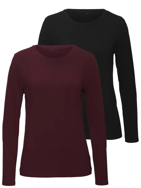 LASCANA Tricou roșu bordeaux negru
