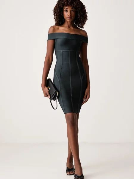 Guess rochie bodycon cu vâscoză ELORA verde