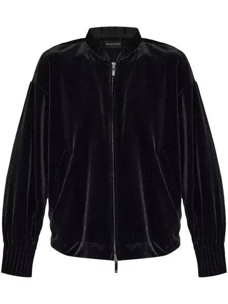Aksamitny kurtka bomber Emporio Armani czarny