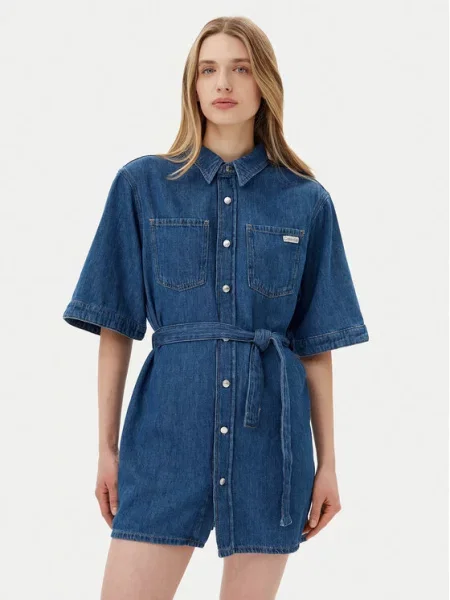 Φόρεμα τζιν Calvin Klein Jeans μπλε