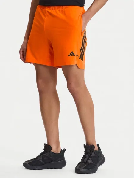 Adidas Pantaloni scurți sport PrimeLift 3 Stripes portocaliu