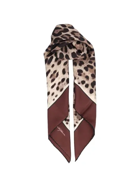 Fular Dolce & Gabbana de mătase cu imagine cu model leopard