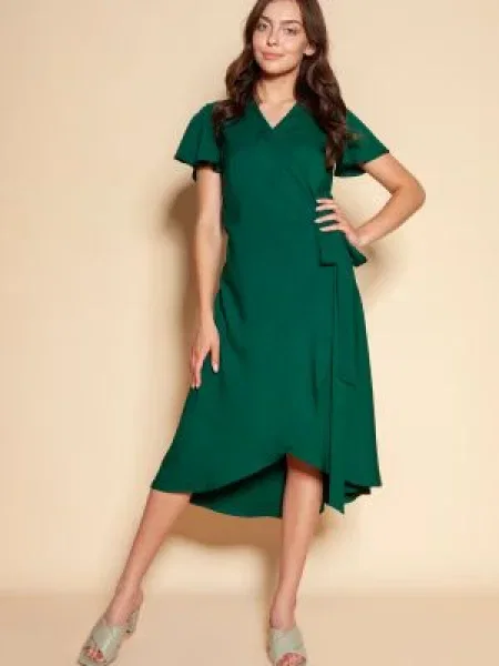 Sukienka Lanti z krótkim rękawem zielona