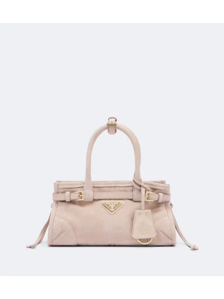 Top Prada din piele de căprioară bej
