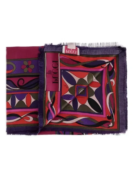 Fular Pucci cu imagine cu imprimeu geometric violet