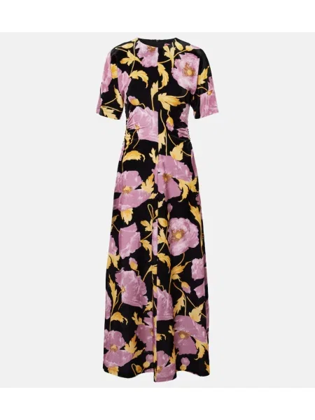 Rochie maxi La Doublej cu model floral de costum