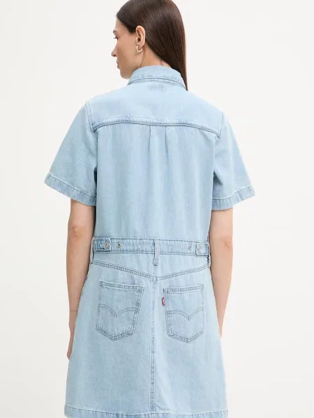 Sukienka jeansowa o kroju regular fit z czystej bawełny Levi's niebieska