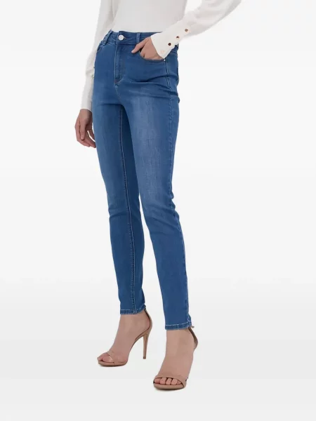 Blugi skinny Morgan skinny fit cu autograf albastru