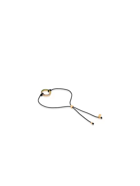 Pozlačena srebrna zapestnica Tous črna