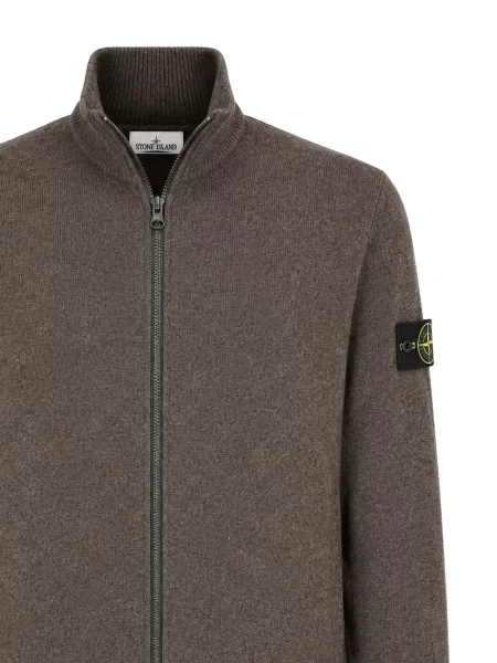 Pulover Stone Island de lână cu strasuri maro