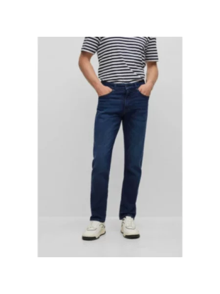 Hugo Jeansy Mężczyzna Klasyczne ciemnoniebieskie jeansy Slim Fit niebieski