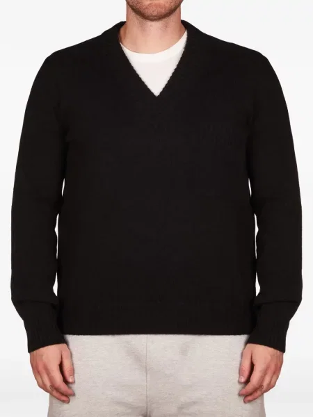 Sweter Alpha Studio z dekoltem w serek czarny