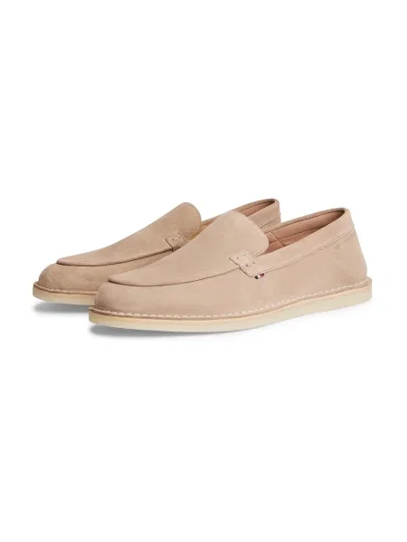 Tommy Hilfiger Pantofi loafer | piele întoarsă bej