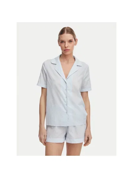 Guess Pižama Svetlo Regular Fit modra