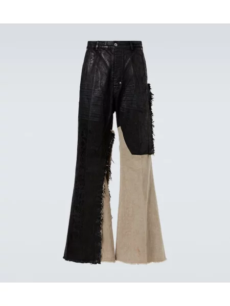 Široké džíny Rick Owens s oděrkami černé