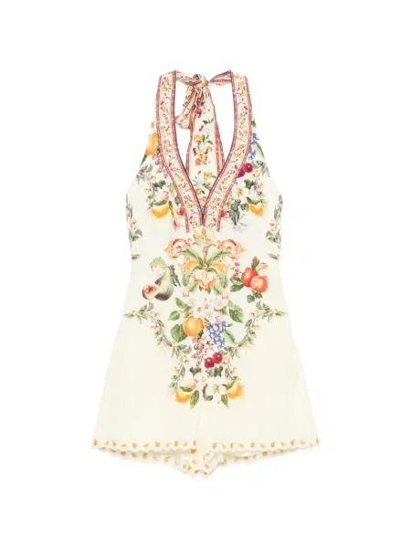 Salopetă Camilla cu model floral cu imagine cu decolteu în V