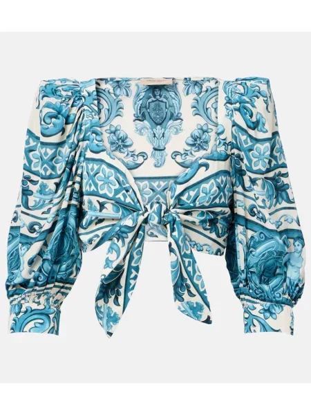 Cropp top Adriana Degreas cu imagine albastru