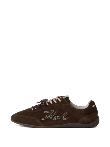 Sneakerși Karl Lagerfeld cu broderie maro