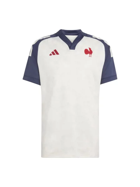Koszulka treningowa France Rugby Adidas beżowa