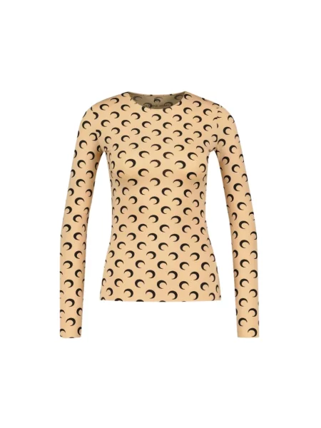 Top Marine Serre z dżerseju z dekoltem w kształcie litery U z nadrukiem beżowy