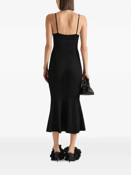 Rochie midi Givenchy tricotate ajurata negru