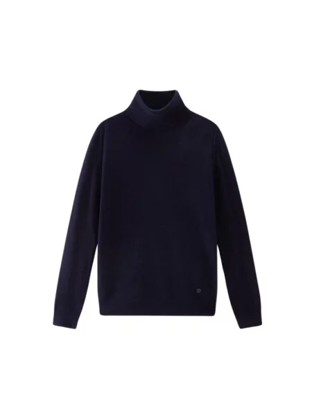 Sweter Woolrich wełniany niebieski