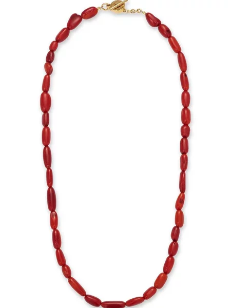 BERRIES lănțișor pentru femei argint placat cu aur coral Poppy Necklace