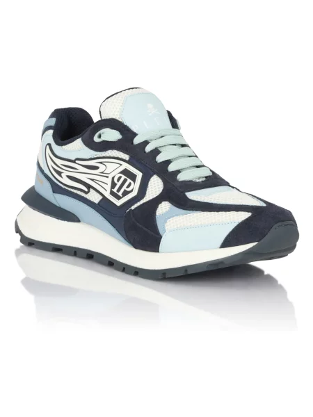 Sneakersy Philipp Plein skórzane niebieskie