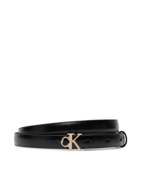 Calvin Klein Opasok Round Ck Buckle Smooth čierna