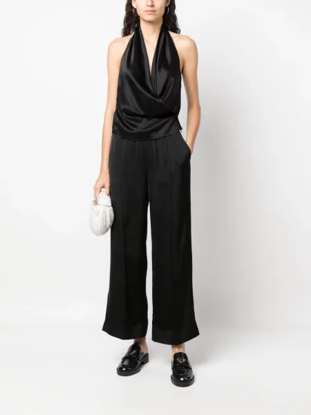 Plačiakojis juosmuo kelnės Jil Sander juoda