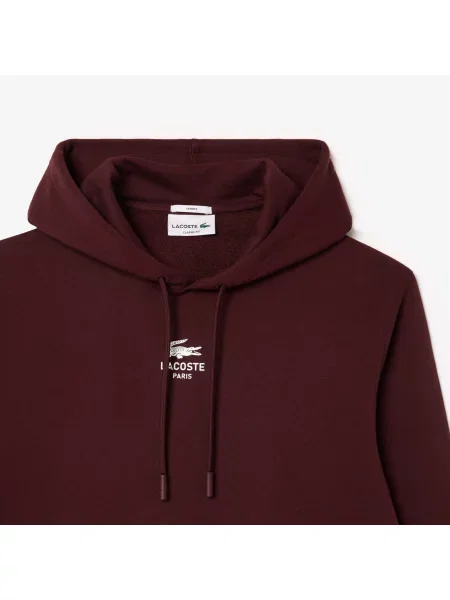 Bluza z kapturem Lacoste czerwona