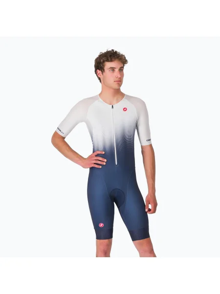 Мъжки костюм за колоездене Castelli Core Tri belgian blue/white бяло