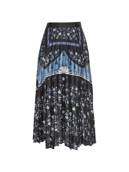 Fustă midi Sandro cu model floral cu imagine negru