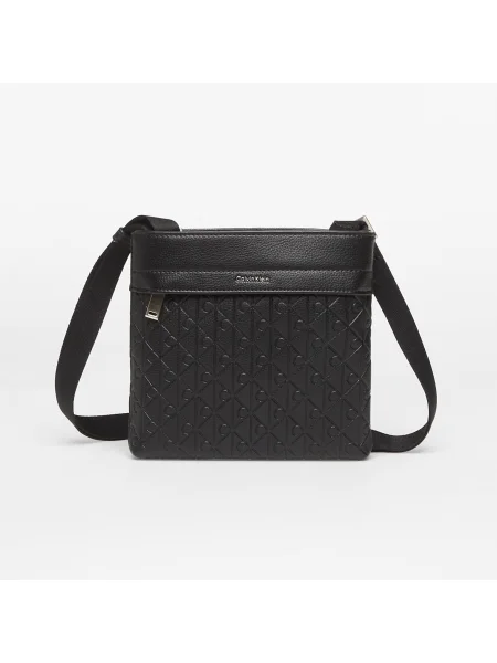 Geantă Calvin Klein Emblem Aop Emboss Flatpack Black Universal negru