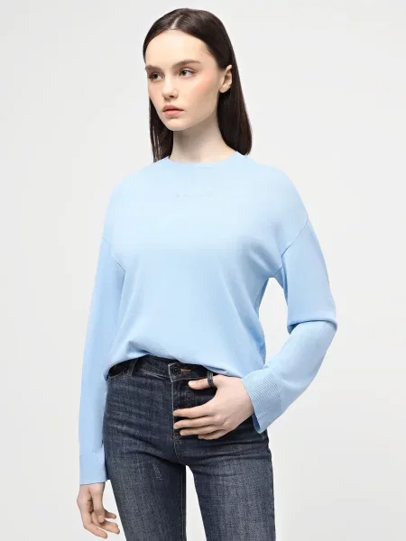 Armani Exchange Джемпер Віскоза/поліамід блакитний
