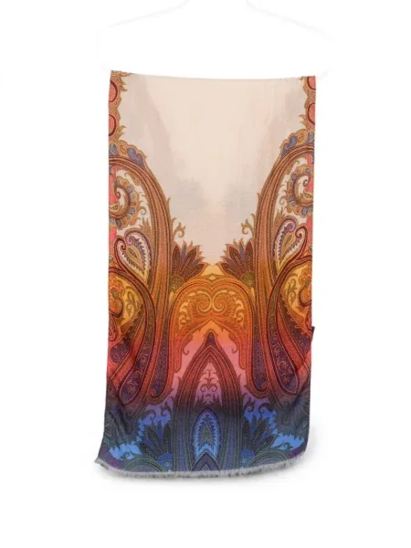 Fular Etro cu imagine cu model paisley roșu