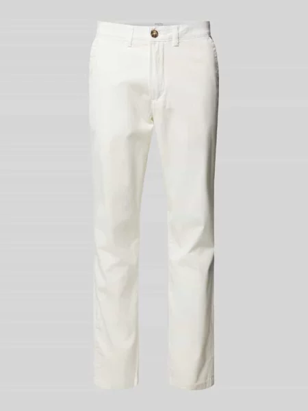 Chinos o kroju slim fit z mieszanki bawełny organicznej model NEW MILES' Selected Homme białe