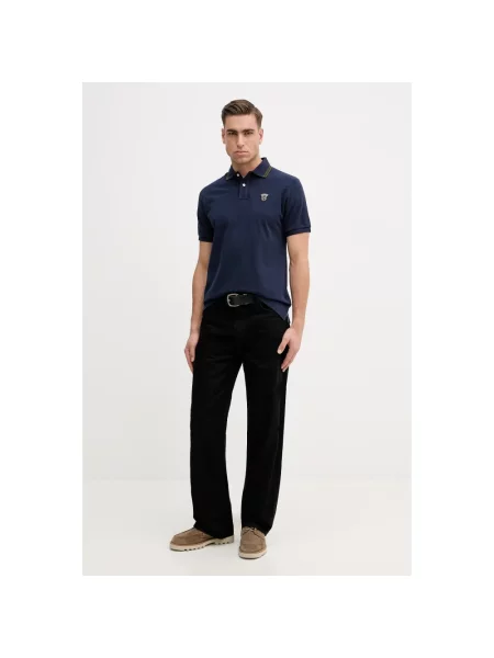 Hackett London polo granatowy gładki niebieska