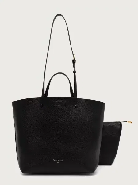 Patrizia Pepe kabelka typu shopper dámska kožená čierna