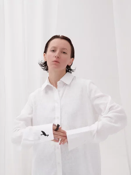 Лляна Сорочка GNIZDO білий