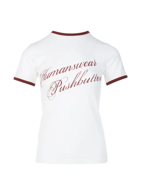 Tricou Pushbutton scurt alb