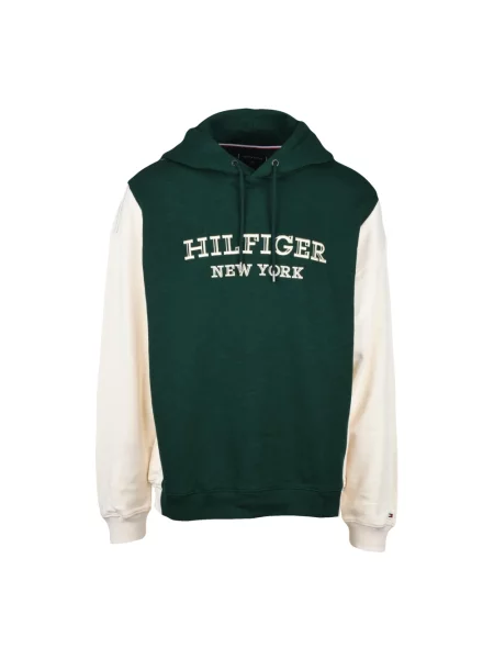Bluza z kapturem Tommy Hilfiger z kapturem zielona